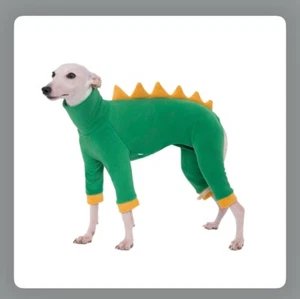 Green Fluffy Fleece Jumper Dinosaur Italian Greyhound Whippet Dog XX Large - Picture 1 of 2