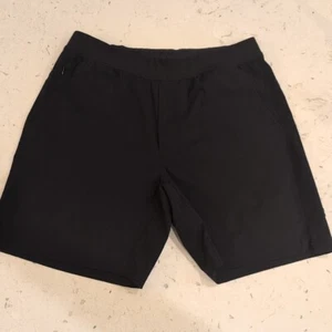 Public Rec Shorts Mens 34 Black Elastic Waist Drawstring Zip Pockets Athletic - Picture 1 of 11