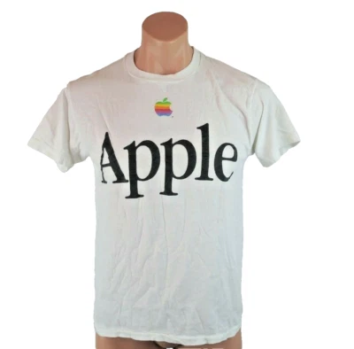 Camiseta De Colección Años 80 Papel Arco Iris Delgada Apple Computers Mac Puntada Única Talla L Foto 1 de 4
