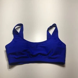 NEW Blue Active Bikini Swimwear Top Scoop Neck Padded Lined Womens Size Small - Picture 1 of 11