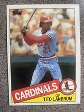 1985 TOPPS TITO LANDRUM AUTOGRAPH AUTO #33 ST. LOUIS CARDINALS