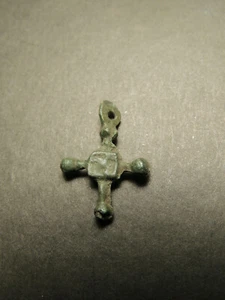 ANTICA CROCE IN BRONZO, CROCIATI-TEMPLARE AMULETO - Foto 1 di 5