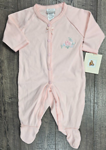 Baby Girl Clothes New Vintage Carter's Classic 0-3 Month Pink Rose Footed Outfit
