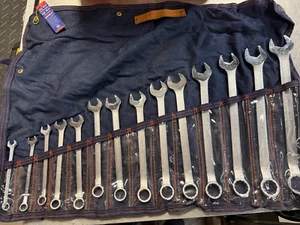 VINTAGE WRIGHT TOOL Combination Wrench Set 14 Piece SAE 714 NEW OLD STOCK USA - Picture 1 of 9