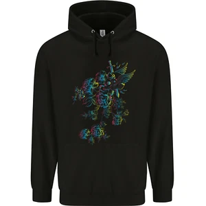 A Winged Skull With Flowers Childrens Kids Hoodie - Picture 1 of 3