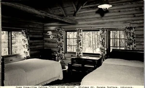 Rppc Postcard Interior of Cabins Tall Pine Court Motor Inn Eureka Springs AK  - Picture 1 of 3