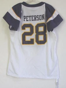 RBK MINNESOTA VIKINGS ADRIAN PETERSON WOMEN'S WHITE FASHION JERSEY MEDIUM - Picture 1 of 4