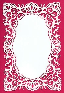 6 GEMINI FILIGREE LACE FRAME SILHOUETTE DIE CUTS - WHITE -TOPPER XMAS FLOWER - Picture 1 of 3