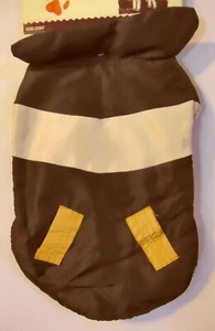 Striped Dog Coat Water Resistant Medium M Striped Brown Tan New Lined NWT - Picture 1 of 2