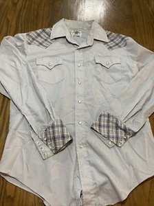 CL Double S Korea Plaid Western Pearl Snap Long Sleeve vintage Shirt Large - Picture 1 of 7