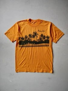 Vintage 70s Acapulco Mexico T Shirt Mens Small Yellow Single Stitch Beach Surf - Picture 1 of 4