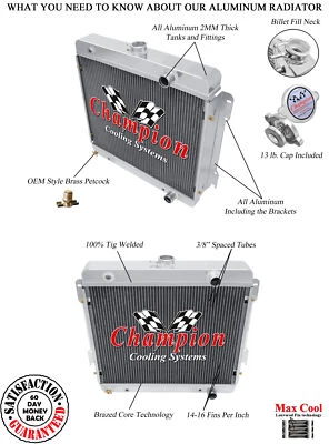Radiador Rel Champion 2 filas para Dodge Ramcharger L6 1974-1979 motor #EC512 Foto 1 de 4