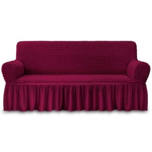 NICEEC Sofa Slipcover Red Sofa Cover 1 Piece Easy Fitted Sofa Couch Cover - Picture 1 of 8
