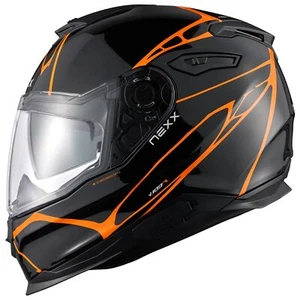 Nexx Y.100 B-Side Motorcycle Helmet Black/Orange - Picture 1 of 2