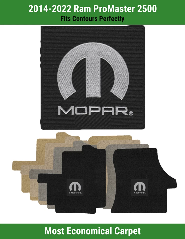 Tapetes carpete dianteiro Lloyd Velourtex para '14-22 Ram ProMaster 2500 com preto M-Mopar - Imagem 1 de 4