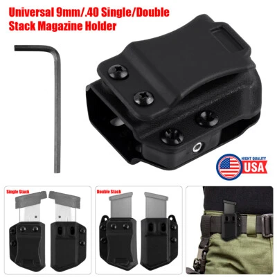 IWB/OWB Magazine Holster Fit: 9mm/.40 Single Stack,Glock 43 Glock 19 19X 17 26 - Image 1 of 4