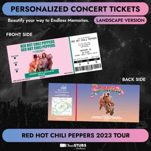 Personalized Red Hot Chili Peppers 2023 Tour Stub Concert Ticket - Picture 1 of 5