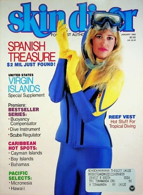 Skin Diver Magazine Spanish Treasure & Virgin Islands January 1989 052722RNON - Image 1 of 2
