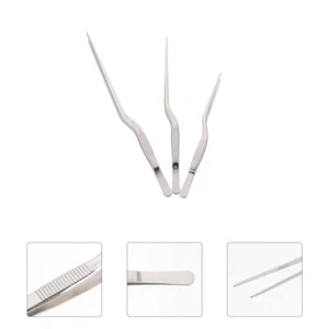 3 Pcs Stainless Steel Tweezers Kitchen Fish Bone Remover Cooking Tools - Picture 1 of 12