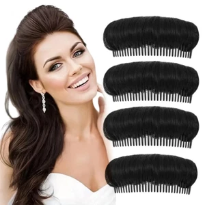4Pcs Hair Bun Invisible False Hair Clip, Bump It up Volume Hair Base Fluffy Hair - Picture 1 of 12