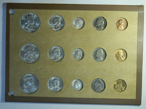 BU 1954 PDS MINT US MINT SETS -BIRTH YEAR SET W/ 9 SILVER COINS-WAYTE RAYMOND Cover