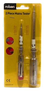 Rolson Tester Screwdriver Set Plain Slot AC Electrical Voltage Pack Of 2 - Picture 1 of 4