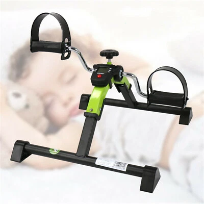 Foldable Medical Pedal Exerciser Mini Exercise Bike Leg  Arm Rehab Trainer Green - Image 1 of 4
