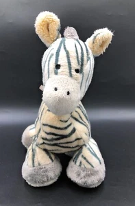 Mothercare Cream & Grey Stripe Zebra 10" Floppy Cuddly Plush Baby Comforter Toy - Picture 1 of 4