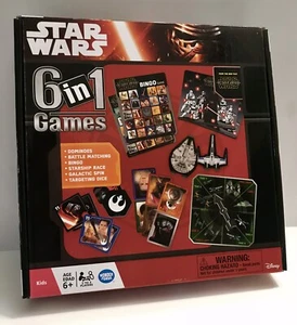 NEW Disney Star Wars 6 In 1 Games : Dominoes Bingo Dice Matching Spin Race Age6+ - Picture 1 of 6