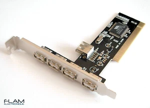 NEUF / NEW Carte extension PCI 5 Ports USB 2.0 480 Mbps PCI card VIA controller - Bild 1 von 7