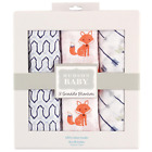 Hudson Baby Unisex Cotton Muslin Swaddle Blankets, Foxes, 3-Pack, Foxes 