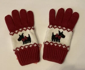 NWT Gymboree Holiday Friend Size 3-4 Red Fair Isle Scottie Dog Knit Gloves 3T-4T - Picture 1 of 2