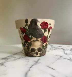 Crow flowerpots Skull plant pot home decor - Picture 1 of 3
