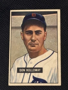 1951 BOWMAN BASEBALL CARD #105 DON KOLLOWAY DETROIT TIGERS EXMT - Imagen 1 de 2