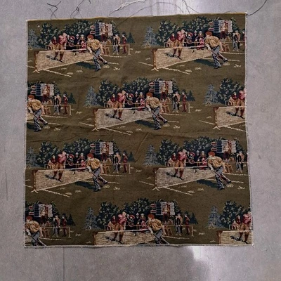 Tennis Tapestry Upholstery Sample Sewing Fabric 25" x 24" Vintage 1991 - Image 1 of 3