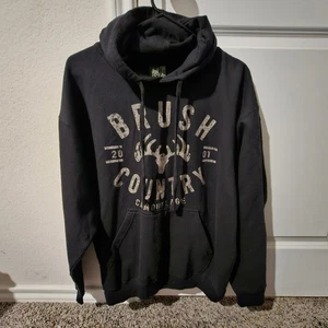 Brush Country Camouflage Hoodie Herren Large Schwarz Geweih Pullover Sweatshirt - Bild 1 von 5