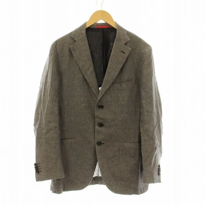 Isaia Sailor Linen Blazer Brown 48 Unlined Tailored Jacket - Image 1 of 4