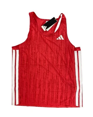 NUEVA Camisa Adidas Adizero para Correr para Hombres Calce Ajustado Rojo Lúcido JF3462 Foto 1 de 4