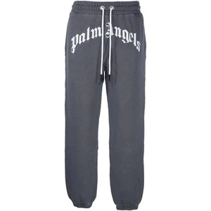 Pantalones deportivos Palm Angels GD negros lavados con logotipo curvo - Imagen 1 de 3