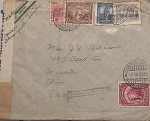 O) COLOMBIA, BARRANQUILLA, CENSORSHIP, AMERICA BANK NOTE, RED CROSS, SOBRETASA - Picture 1 of 1