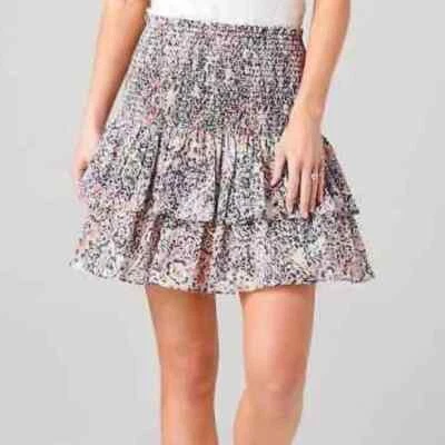 Falda de algodón floral ajustada Rebecca Minkoff talla XS Foto 1 de 4