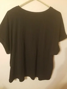 y2k avia womens size 16 18 XL cuffed cap sleeve black 1 pocket 28 L hi low he - Picture 1 of 12