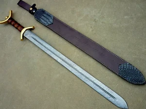 Custom Handmade Functional Battle Ready Celtic Sword With Sheath - Picture 1 of 9