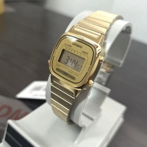 Casio LA670WGA-9DF Women's Watch Metal band Digital Gold Original New - Picture 1 of 9