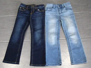 LOT Dark Light Blue Jeans CAT AND JACK Bootcut Pants Girls Size 5  Super Stretch - Picture 1 of 5