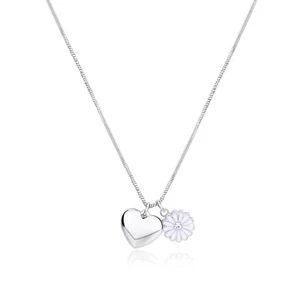 S'AGAPO FEELINGS COLLANA ACCIAIO DA DONNA CON CUORE E MARGHERITA SFE01 (2779) - Foto 1 di 5