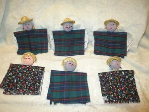 Adornos de Navidad ~ Ángeles Pancho ~ 6 unidades ~ Hecho a mano ~ Años 90 - Imagen 1 de 8