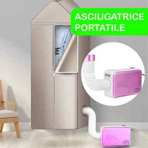 ASCIUGABIANCHERIA ELETTRICO PROFESSIONALE ASCIUGATRICE PORTATILE AD ARIA DA 600W - Foto 1 di 12