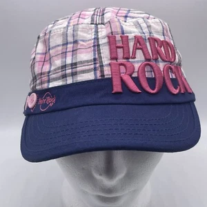 Hard Rock Cafe Damen Mütze Kappe rosa kariert Knöpfe verstellbar hinten authentisch - Bild 1 von 22