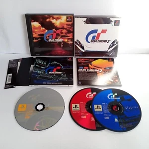 Gran Turismo 1 & 2 Set Lot PS1 PlayStation 1 Japan Import CIB Complete - Picture 1 of 13